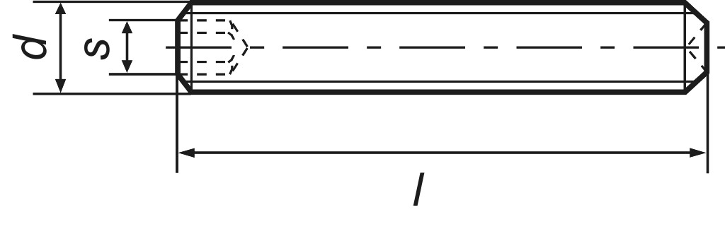 DIN 916  M  4 x   4 45H